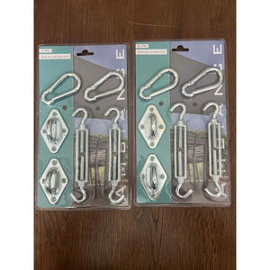 12 Pc Canvas Sail Sunshade Installation Hardware Kit X2 Shade Cover New NIP